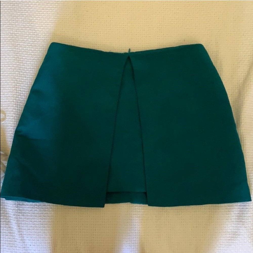 Green mini skirt